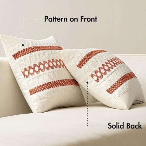 MIULEE Set of 2 Fall Burnt Orange Decorative Pillow Covers 18x18 - Image 6