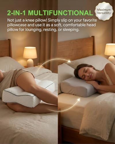Knee Pillow for Side Sleepers, Memory Foam Leg Pillow - Image 5