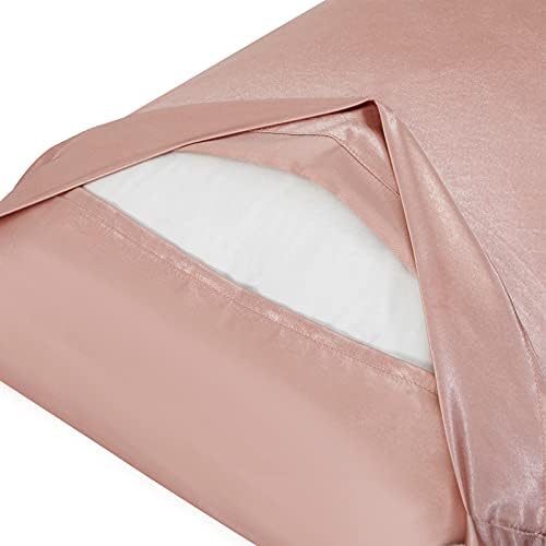 Ersmak Champagne Ultra Soft Satin Body Pillow Cover Set of 2, 20x54 Inches - Image 7