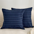 JELLYMONI Navy Blue Striped Tufted Pillowcases 18"x 18" by JELLYMONI