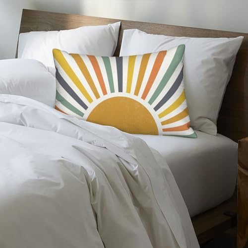 Boho Pillow Covers 12x20 Set of 2 Stripes Colorful Yellow Sunshine Decorative - Image 6