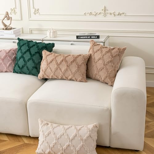 Set of 2 Soft Moroccan Throw Pillow Covers 24x24 Inch Plush Boho Decorative - Image 3
