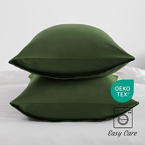 NTBAY King Microfiber Pillowcases, Olive Green - Image 5