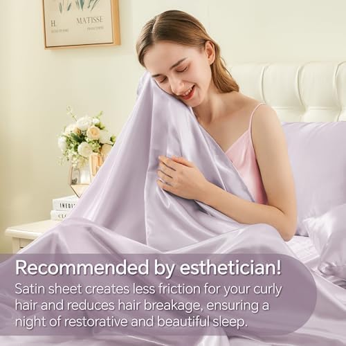 BEDELITE Satin Sheets Queen Size Bed Set, 4 Pieces - Image 4