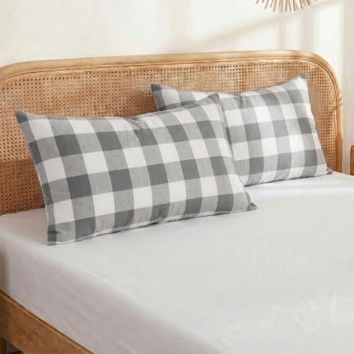 Merryword 100% Cotton Pillow Cases, King Size, Soft Breathable Bed Pillow Covers - Image 3
