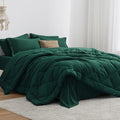 Love's cabin Twin Comforter Set Dark Green, 5 Pieces Twin Bed in a Bag by Lovescabin