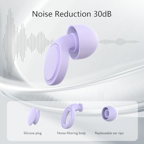 Jayine 2 Pairs Ear Plugs for Sleeping, Soft Full Silicone Ear Plugs for Noise - Image 2