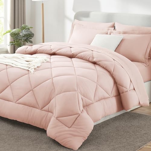 CozyLux King Comforter Set 102"x90" Blush Pink by CozyLux