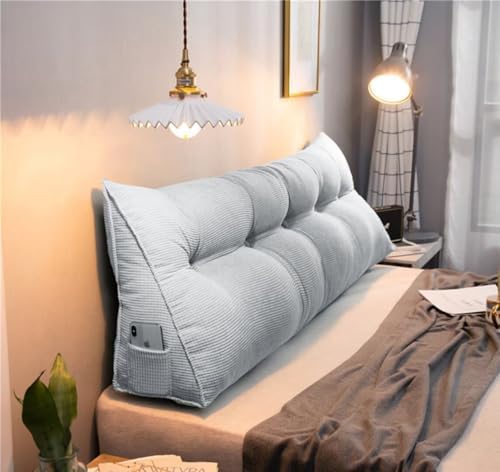 Headboard Pillow Queen, Bed Rest Reading Pillow Bolster Triangular Pillow by UUluhao