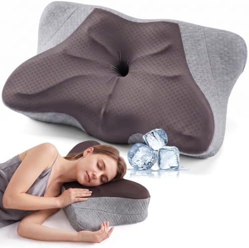 Sweetcrispy Cervical Pillow for Neck Pain Relief, Cooling Memory Foam by Sweetcrispy