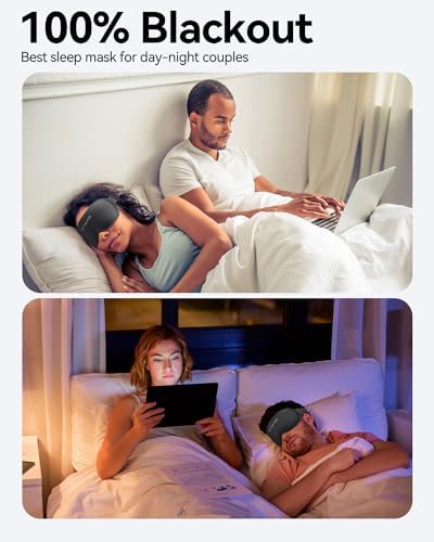 FACEMOON Sleep Mask for Men & Women – 3D Weighted Design, 100% Blackout - Image 4
