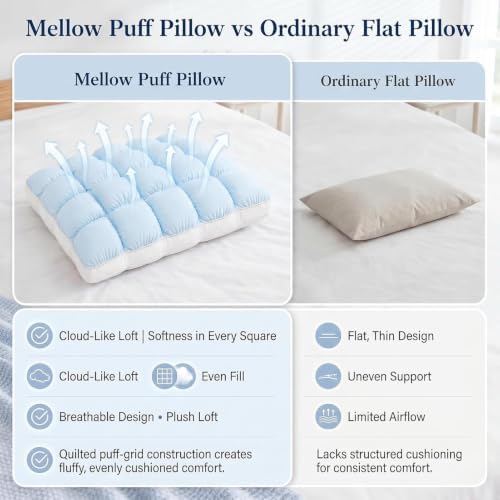 Puff Pillow Supportive Cloud Grid Breathable Soft Sleeping - Image 4
