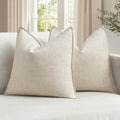 MIULEE Thick Textured Decorative Throw Pillow Covers 16x16 in Natural Beige by MIULEE