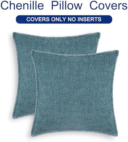 CaliTime Decorative Couch Throw Pillow Covers 20 X 20 Inches Smoke Blue - Image 6