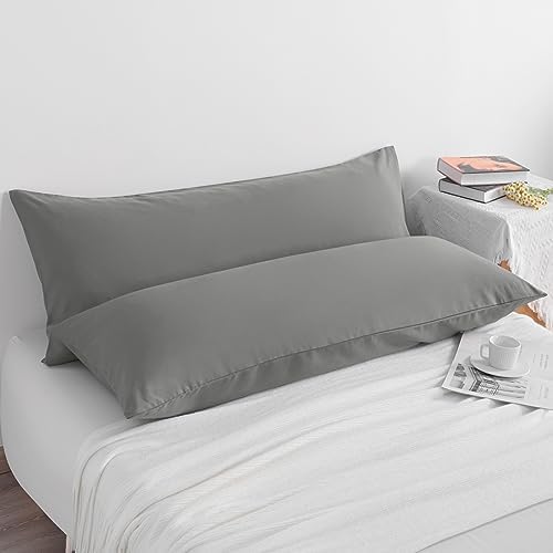 NTBAY Body Microfiber Pillowcases, Smoke Grey - Image 2