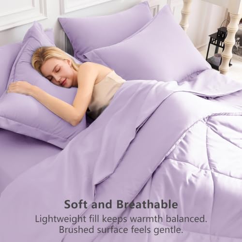 CozyLux Twin XL Comforter Set 68"x88" Light Purple - Image 4