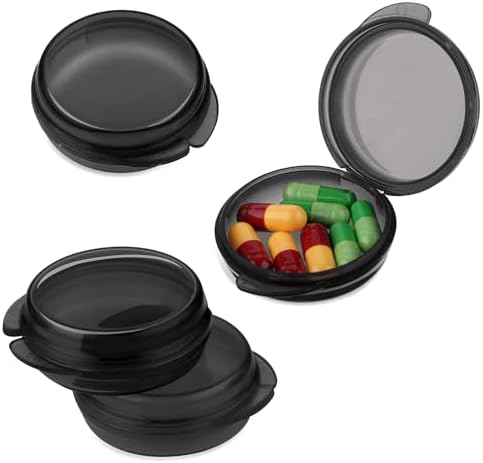 WLLHYF 4 Pcs Mini Pill Organizer Small Pill Box Cute Portable Pill Case by WLLHYF