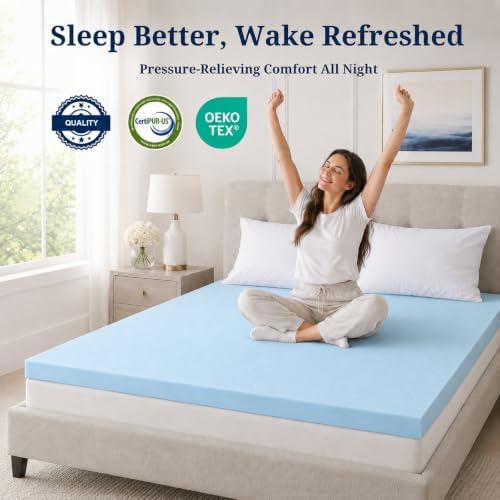 IULULU Mattress Topper Cal King, 2 Inch Gel Memory Foam Bed Topper - Image 4