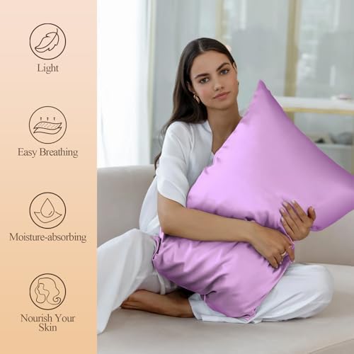 Silk Like Satin Pillowcase Queen Size, 2 Pack, 20x30 Inches - Image 2