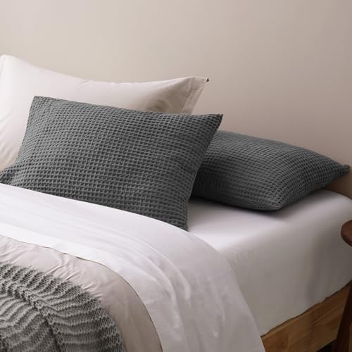 PHF Ultra Soft Waffle Pillow Shams Standard Size 20"x26", No Insert - Image 3