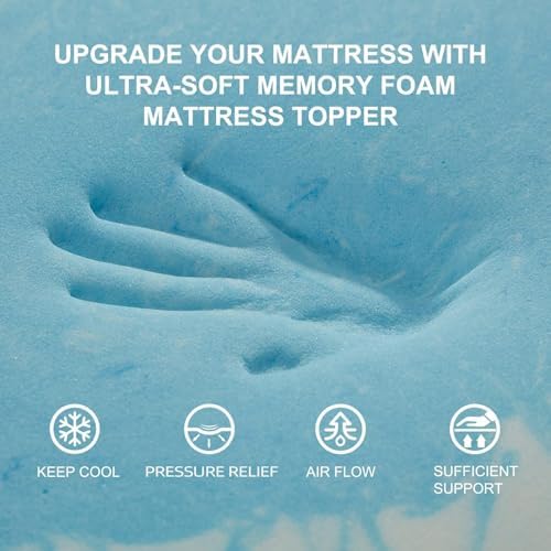 SINWEEK Mattress Topper 5-Zone Memory Foam Mattress Topper Pressure Relieve - Image 3