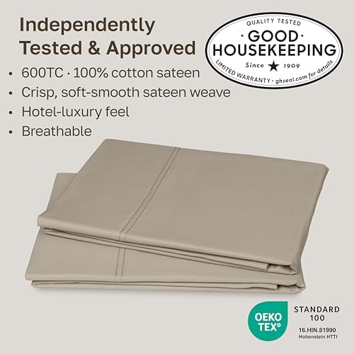 CALIFORNIA DESIGN DEN Luxuriously Soft Hotel Quality 600 Thread Count, 100% - Image 2