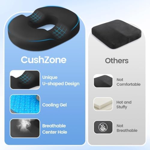 Donut Pillow Seat Cushion, Cooling Gel Memory Foam Chair Cushion - Image 5