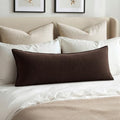 MIULEE Decorative Linen Lumbar Pillow Cover 14x36 Inch Dark Brown by MIULEE