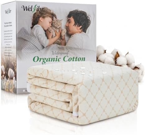 Waterproof Mattress Protector Organic Cotton Blend Cover Full Beige by Unknown