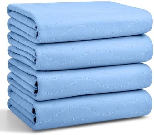 Washable Underpads, 4 Pack, Reusable Bedwetting Incontinence Pads by Conkote