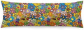 Hippy Floral Body Pillow Pillowcase Retro 80s 90s Flower Long Body Pillow Cover by Unknown