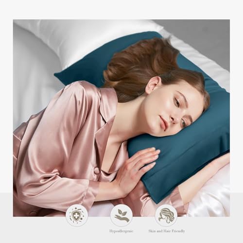 WishSmile Teal Cooling Pillowcases, 2 Pack, 20x36 inches - Image 2