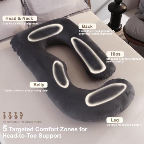 Pregnancy Pillows for Sleeping, 57-inch U Shaped Full Body Maternity Pillow - Image 3