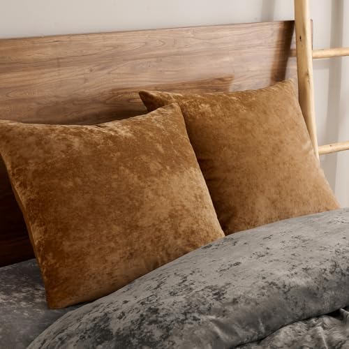 PHF Truly Velvet Euro Shams 26"x26", Rusty Burnt Orange, No Insert, 2 Pack - Image 2