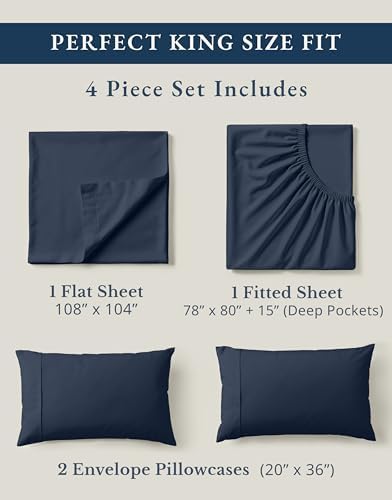 LANE LINEN King Sheet Set 100% Organic Cotton Cooling Soft 4pc - Image 4