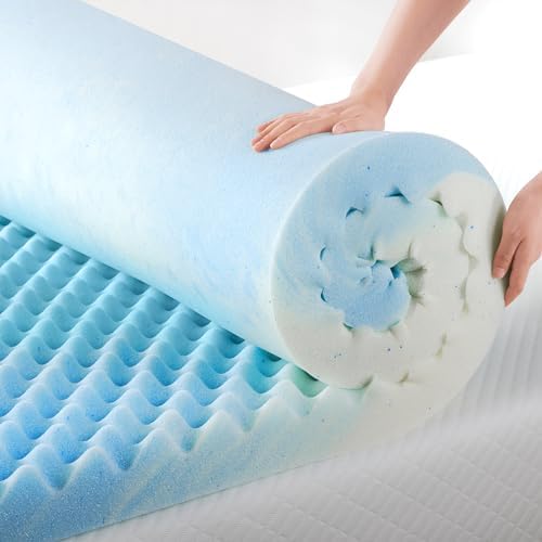 ZINUS 1.5 Inch Swirl Gel Cooling Memory Foam Mattress Topper, More Convenient by ZinusInc