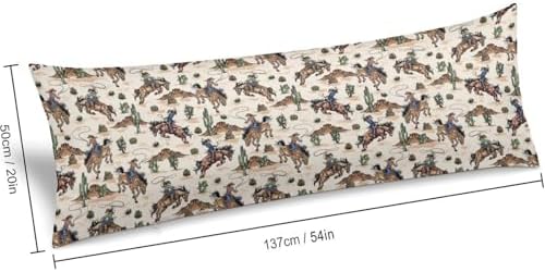 Wild West Cowboy Body Pillow Cover Horse Pillowcase - Image 2