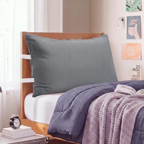 Barydat Twin XL Dorm Headboard Pillow, Plush Back Support, Dark Gray by home
