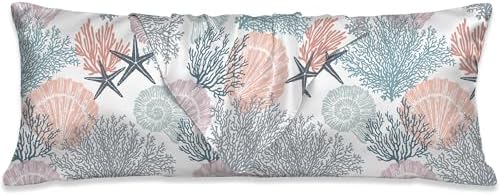 Coastal Pillow Covers Body Cooling Pillow Cases, Sea Shells and Coral Body by SEILONHD