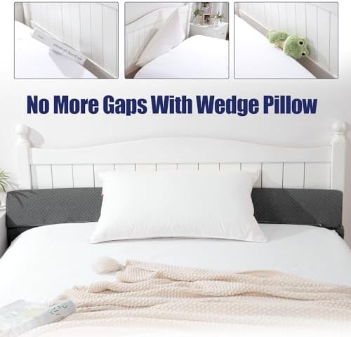 HOMBYS Wedge Pillow Headboard for Bed Gap, Foldable Bed Wedge Gap Filler King - Image 4