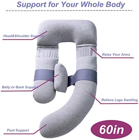 MOON PINE 60 Inch Pregnancy Pillow, Detachable U Shaped Full Body Pillow - Image 2