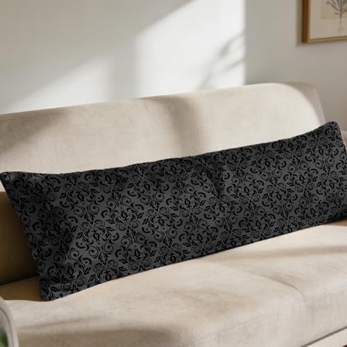 Gothic Body Pillow Cover, Gothic Decor, Damask Floral Body Pillow - Image 7