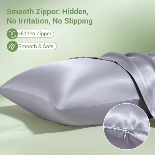SheRest 100% Lyocell Tencel Pillowcase Cooling Silk-Like Soft Satin Standard - Image 4
