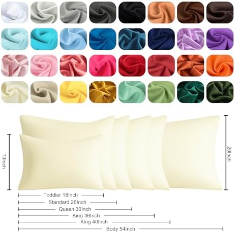 Standard Pillow Cases, 2 Pack, 20x26 in, Microfiber, Cream Yellow - Image 6