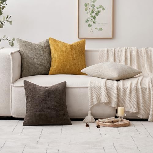 MIULEE Decorative Couch Throw Pillow Covers 18x18 in Mustard Yellow 2 Pack - Image 2