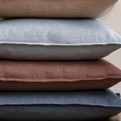Foindtower Linen Solid Decorative Throw Pillow Covers 20x20 Inch Sky Blue - Image 5