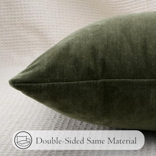 JoraLion Chenille Lumbar Pillow Covers 20x20 inch Moss Green - Image 6