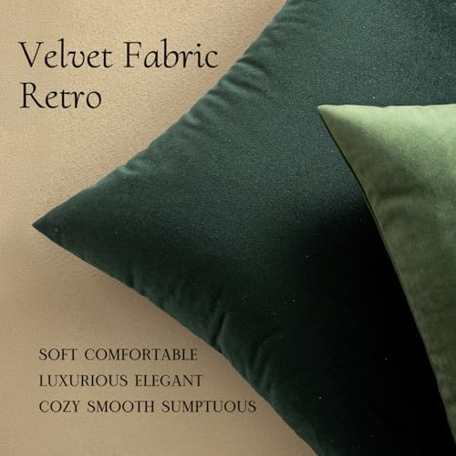 MIULEE Velvet Throw Pillow Covers 20x20 Inch Pack of 2 Army Green - Image 5