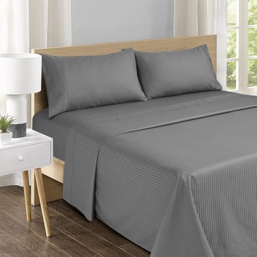 Feather & Stitch 100% Cotton Sateen 500 TC Twin Size Bed Sheet Set - Image 2