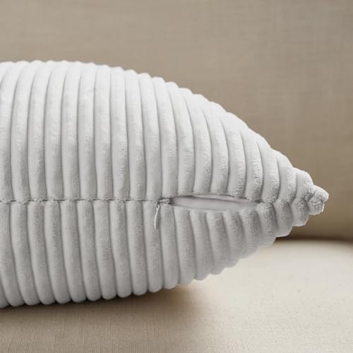 Fancy Homi 2 Packs White Euro Decorative Throw Pillow Covers 26x26 Inch - Image 4